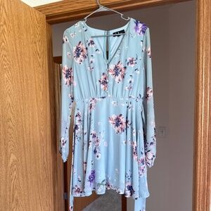 Light blue floral dress